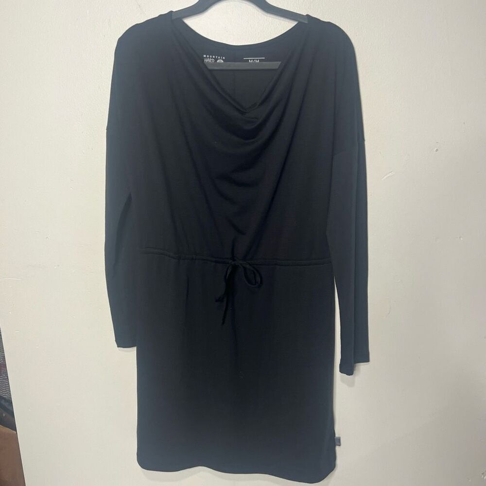 Mountain Hardwear Black Scoop Neck Long sleeve Tee Shirt Dress Sz M